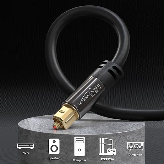 TOSLINK – Optical Audio Cable – 10ft – Designed in Germany – Fiber Optic Cable - Image 2