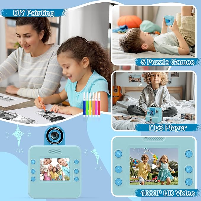 Nreonrick Kids Camera Instant Print, Selfie Toddler Digital Instant Camera - Image 4