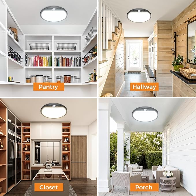 slochi 4Pack Motion Sensor Light Indoor Wired, 12 Inch 3000K/4000K/6500K Closet - Image 5