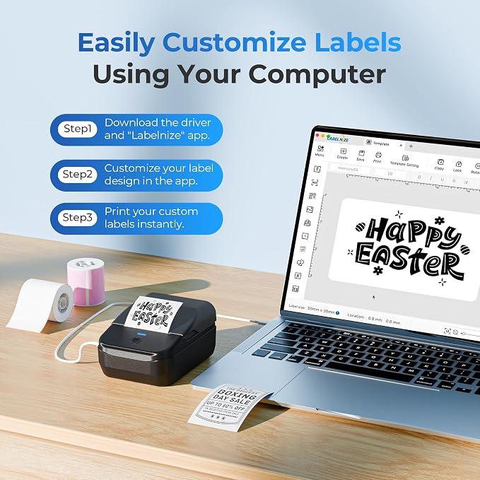 PM240 Label Maker Machine with 3 Tapes, Set 2 - Image 9