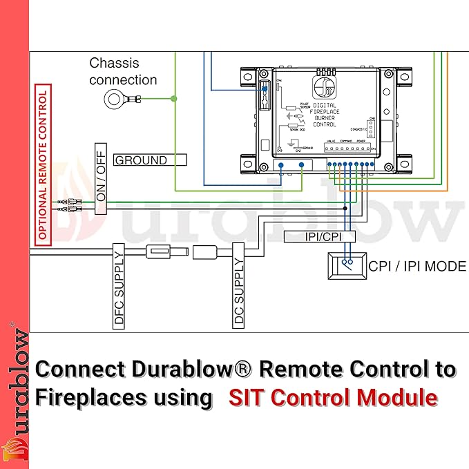 Durablow SH3002 Gas Fireplace WiFi Smart Home Remote Control - Image 5