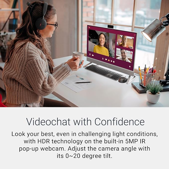 Dell 27" All-in-One Desktop, FHD, Intel Core 5 120U, Windows 11 Home | Intel Graphics, 512GB SSD, 16GB DDR5, Wi‑Fi 6E, Bluetooth, Keyboard & Mouse, EC27250 - Image 4