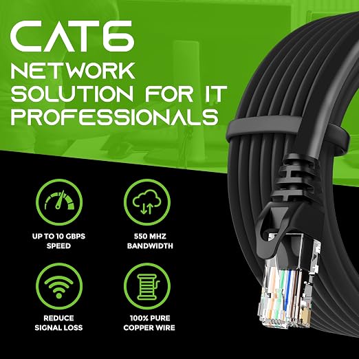 GEARit Cat 6 Ethernet Patch Cable 0.5 ft Black - Image 8