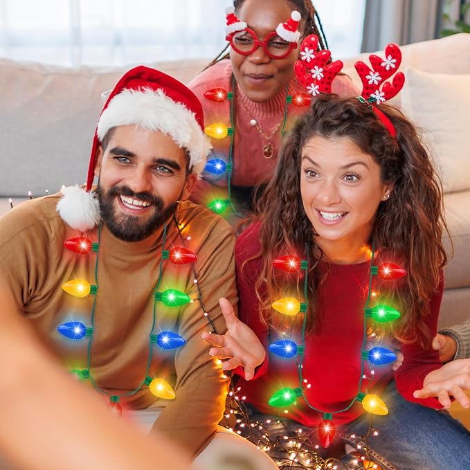 Blowata 24PCS Christmas Light Necklace, 3 Glow Modes Christmas Party Favors - Image 5