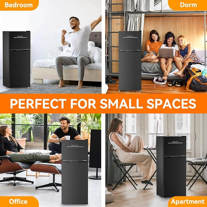 4.7 Cu.Ft Small Refrigerator with Freezer, Small Fridge with Top Freezer, for Dorm, Bedroom, Apartment, and Office, Double Door,black - Image 9