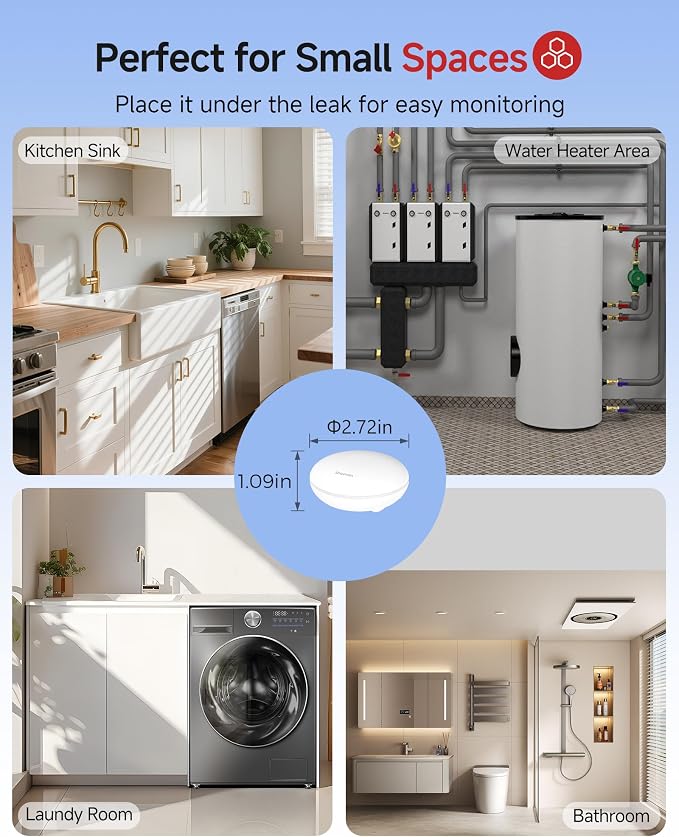 Heiman Water Leak detectors for Home, Water Sensor Alarm Leak Detector - Image 6