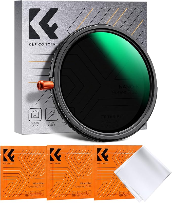 K&F CONCEPT 62mm Black Diffusion Mist Effect 1/4 & Variable ND2-32 & Circular by KFCONCEPT