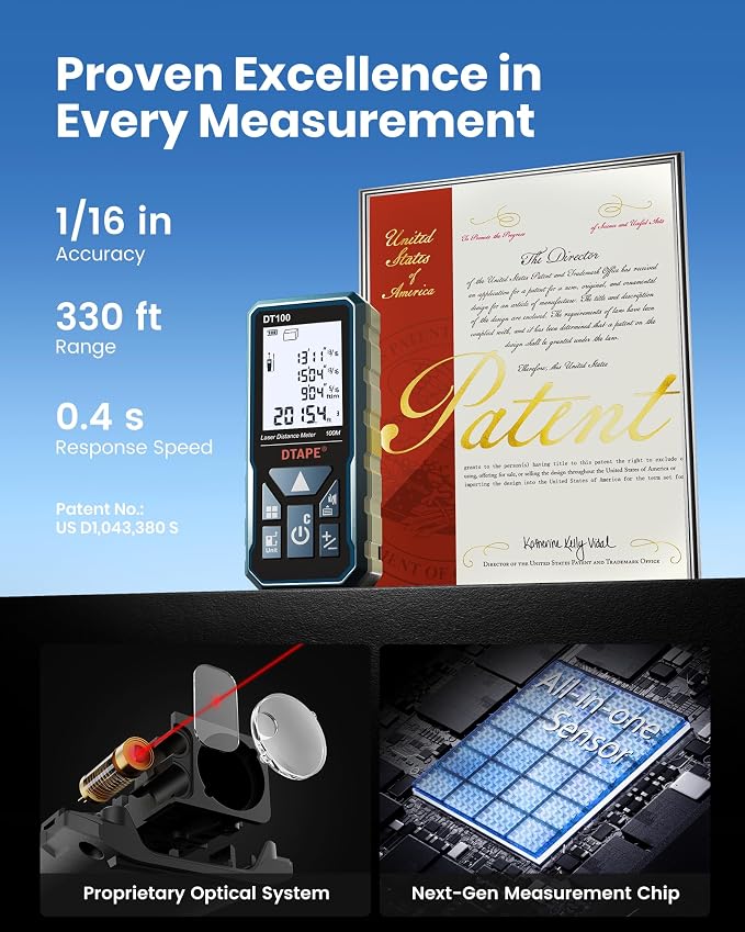 DTAPE 330 Ft Laser Measuring Tool, Fathers Day Dad Gifts, High-Accuracy Laser - Image 2