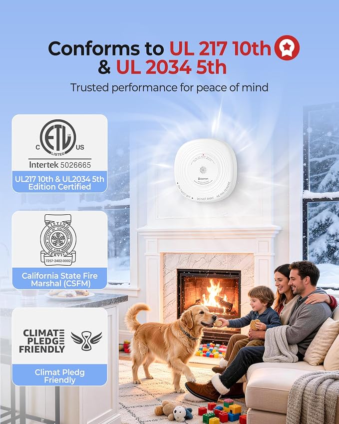 Heiman Smoke Detector Carbon Monoxide Detector Combo 10-Year Sealed Battery - Image 3