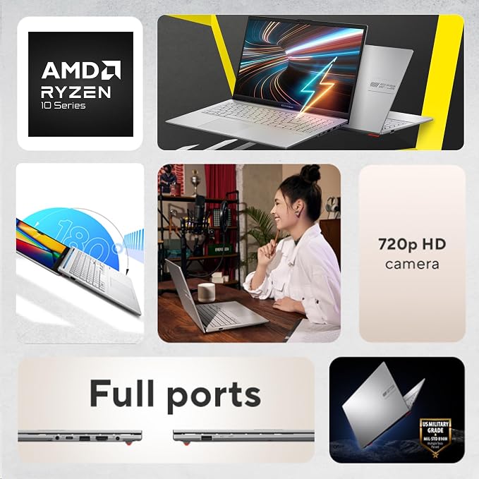 ASUS Vivobook Go 15 Laptop, 15.6” FHD 60Hz, AMD Ryzen 5 40, AMD Radeon Graphics, 8GB RAM, 512GB SSD, Military Grade, ErgoSense Keyboard, WiFi 6E, Windows 11, Cool Silver, E1504FA-AS54-S - Image 2