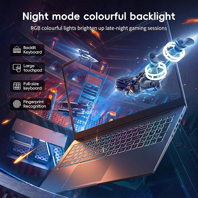 18.5 Inch Laptops, Core i9 CPU (Up to 4.8 GHz), 16GB RAM, 512GB SSD, WiFi-6 | 100% sRGB FHD Display, Win 11 Home, Backlit Keyboard, Numeric Pad Fingerprint Login, Laptop Computer for Business Students - Image 6