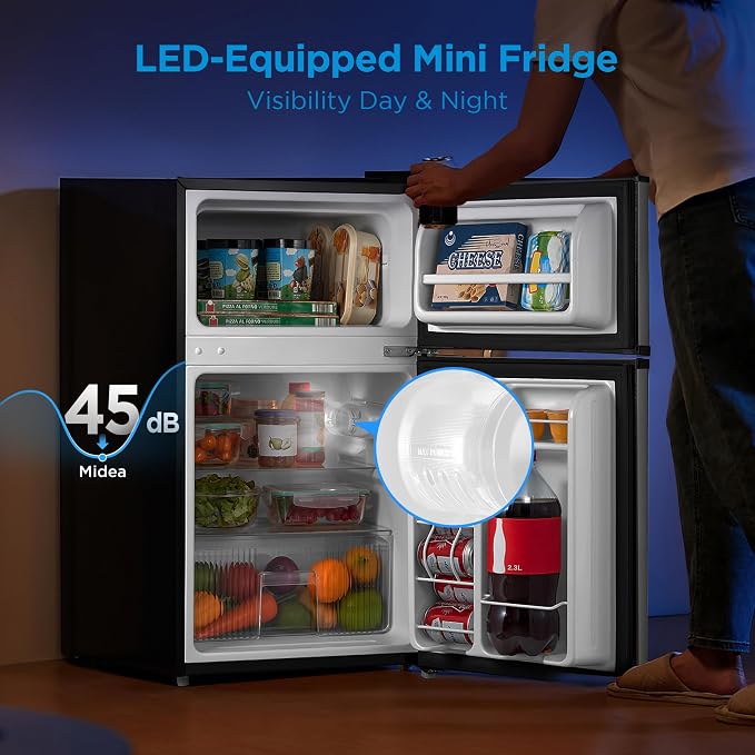 Midea 3.1 Cu.ft Mini Fridge with Freezer, Energy Star Certified, for Dorm - Image 4