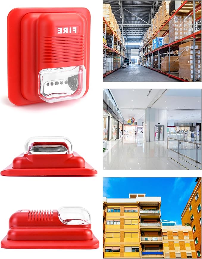 QWORK Wired Emergency Sound and Light Fire Alarm Station, 12 / 24V DC Wired - Image 6