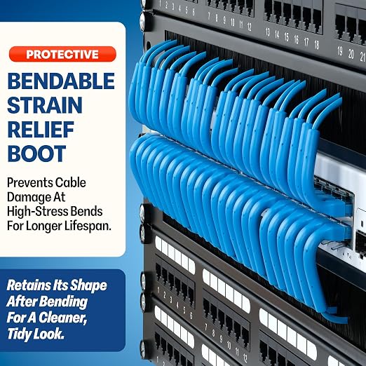 Everest Ultra Slim Cat6a Ethernet Patch Cables 1.5ft Blue - Image 3