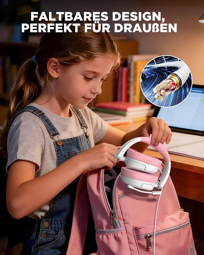 NUBWO HG04L Gaming Headset for PS5/PS4, Xbox Series X|S, Switch - Pink | 40mm Speakers, Clear Unidirectional Mic, 250g Lightweight, Soft Memory Earmuffs, 3.5mm Jack for Gaming & Work - Image 9