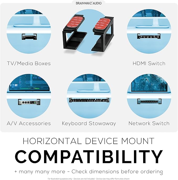 Screwless 1.5" Wide Horizontal Cable Box Mount, Streaming Media Devices & More - Image 2