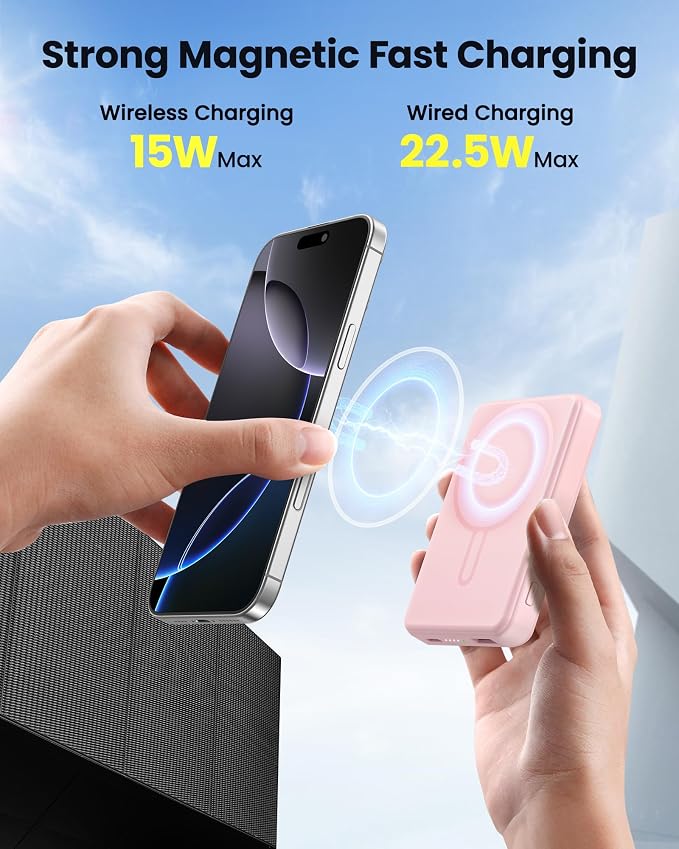 for Magsafe Battery Pack 12000mAh Magnetic Power Bank Portable Charger 20W USB C Fast Charging Wireless Charger for iPhone 17/16/15/14/13/12 - Image 2