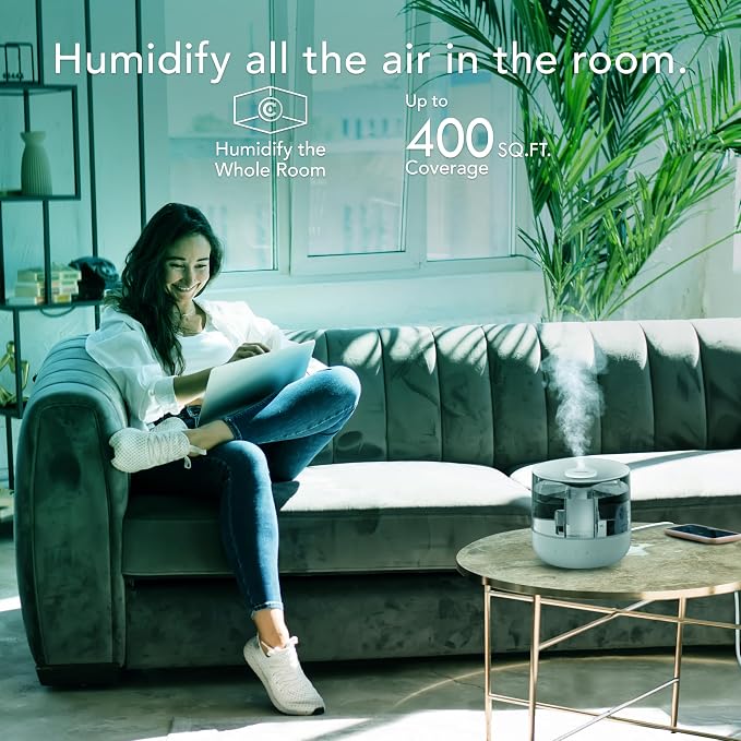 Vornado MISTIC 4 Whole Room Ultrasonic Humidifier, Top-Fill, Aromatherapy, 1-Gallon Tank, 3 Mist Settings, Ambient Lighting, Whisper-Quiet, Included Scent Pads, Air Humidifier for Kids and Home - Image 2