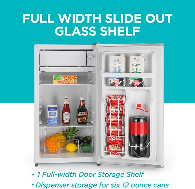 BLACK+DECKER 3.2 Cu. Ft. Compact Refrigerator, Energy Star, BCRK32W, White | Energy Star Certified Small Refrigerator, Single Door Mini Fridge with Chiller Compartment, Personal Fridge for Home or Dorm - Image 4