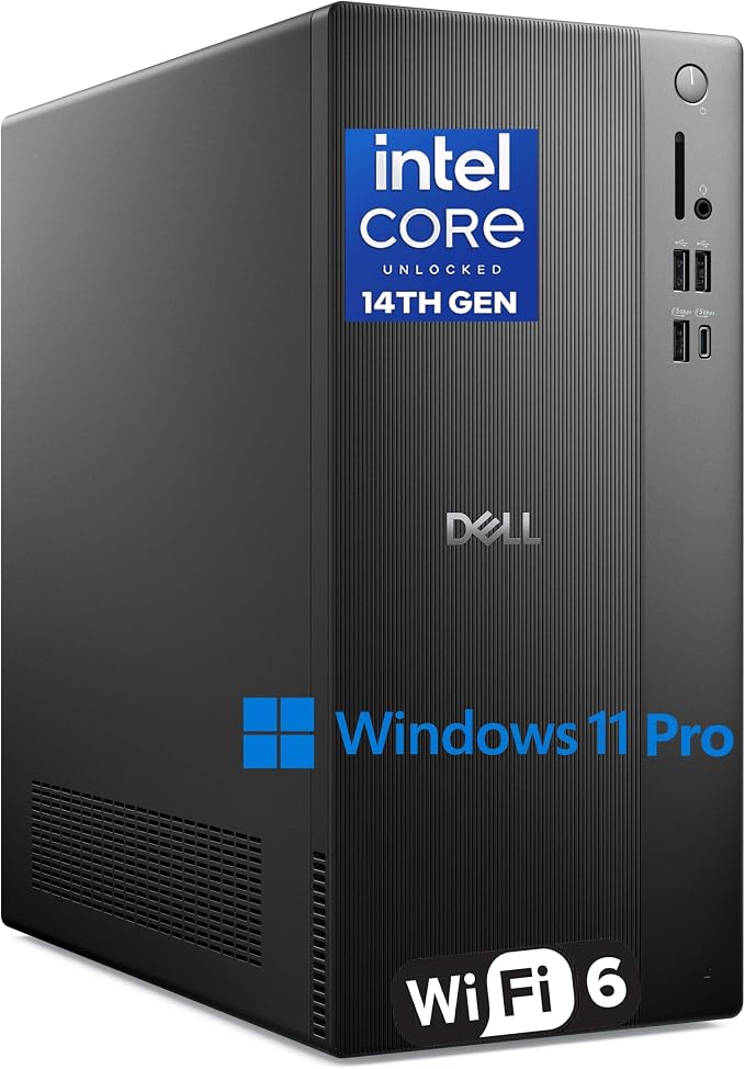 Dell 2026 Tower PC Ect1250 Desktop Computers 16GB DDR5 RAM, 512GB PCIe SSD | 14th Gen Intel Processor, Copilot AI, WiFi 6, Bluetooth, DisplayPort, HDMI, Type-C, Windows 11 Pro for Home & Business by Dell
