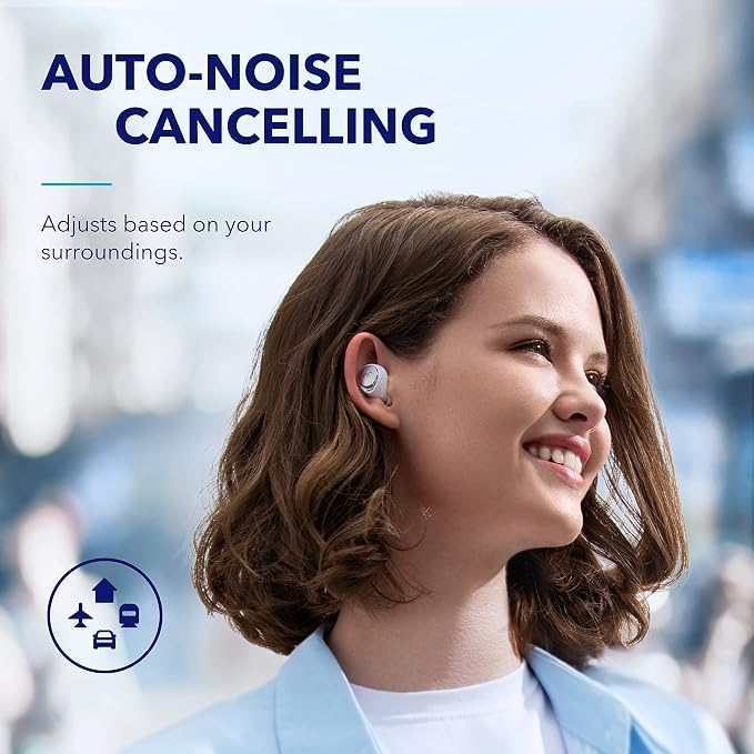 Soundcore by Anker Space A40 Adaptive Active Noise Cancelling Earbuds | Reduce Noise by Up to 98%, Ultra Long 50H Playtime, 10H Single Playtime, Hi-Res Sound, Comfortable Fit, Wireless Charge - Image 3