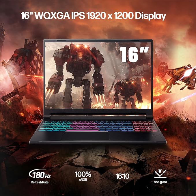 Acer Nitro V 16S AI Gaming Laptop,Ryzen 7 260, GeForce RTX 5060 8GB GDDR7 | 16" WUXGA IPS 180Hz Display, 32GB DDR5 RAM, 2TB Gen 4 SSD, Win 11 Home, Wi-Fi 6, 4 Zone-RGB Backlit KB, HHDMI,w/Headsest - Image 5