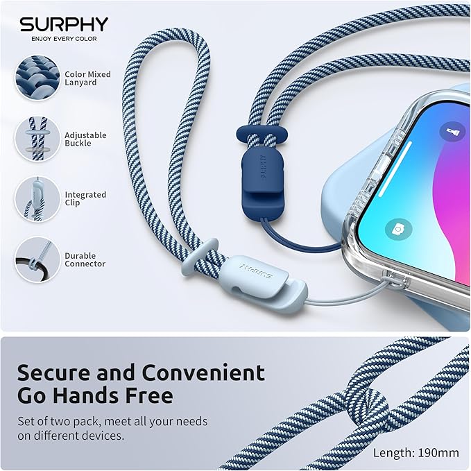 SURPHY 2 Pack Phone Lanyard for Cellphone Case, Phone Wrist Strap for Case - Image 4