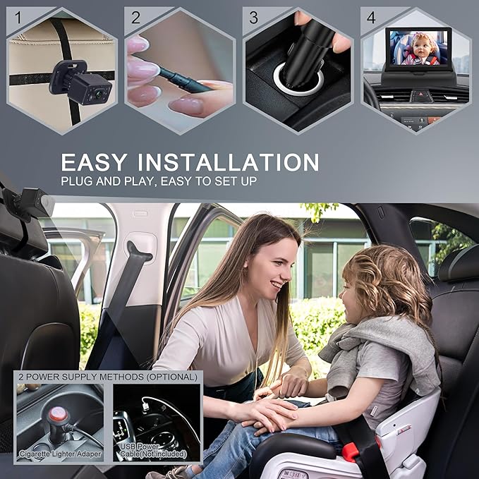 Baby Car Camera for Backseat-HD 720P 4.3 inch Monitor - Image 4