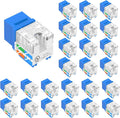 VCE UL Listed 10Gbps Cat6 Keystone Jack Insert 25-Pack, 90 Degree Punch Down by VCE