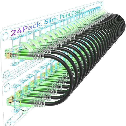 Sokqovt Cat6a Patch Cables Slim 6ft, Flexible Ethernet Cable 10G 550MHZ by Unknown
