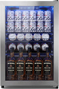 Tehanld 2.5 Cu.Ft Beverage Fridge, Glass Door Mini Fridge, Silver, 96 Can | Adjustable Shelves for Wine & Beer, Digital Temp, Holds Up to 96 Cans, Freestanding for Home & Office by Tehanld