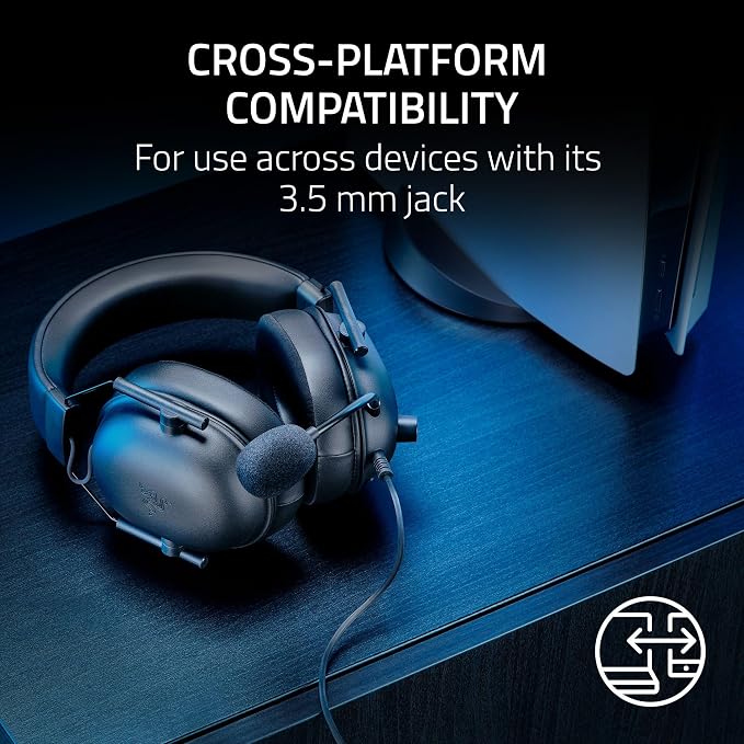 Razer BlackShark V2 X Wired PlayStation Gaming Headset, Black | 50mm Drivers, Cardioid Mic, Lightweight, Comfortable Noise Isolating Earcups, For PS5, Xbox Series X, PC, Switch, 3.5 mm Jack - Image 7