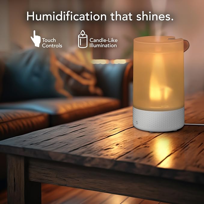 Vornado Votiv 7 Whole Room Ultrasonic Humidifier with Ambient Lighting, 2 Gallon Output, Carry Handle, Simple Refill, Touch Controls, 2 Mist Settings, Humidifier for Bedroom, Translucent White - Image 3