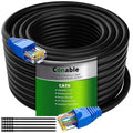 Cat6 Outdoor Ethernet Cable 100ft, Heavy Duty Double Jackets Internet Cord by Conable