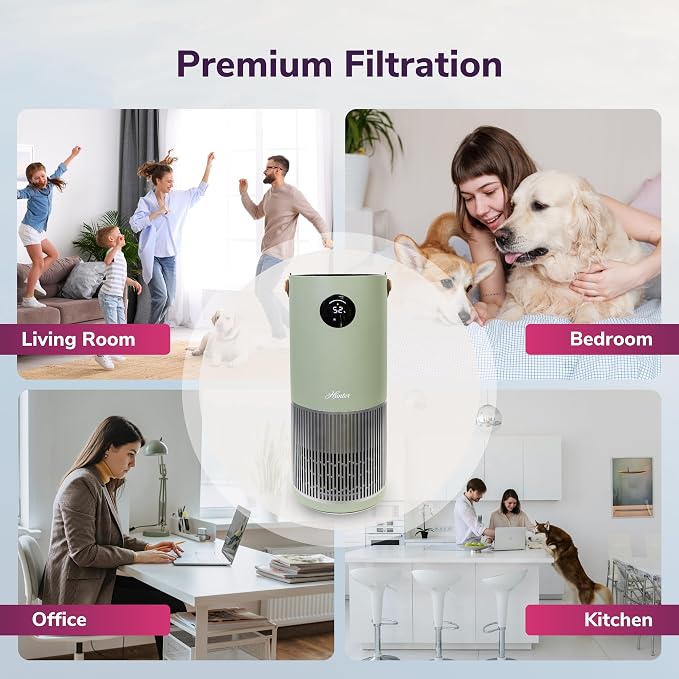 Hunter Fan Company Humidifier and Air Purifier In One, Advanced Filtration Air Purifiers for Home, Air Purifiers for Home Pets, Humidifiers for Bedroom and Humidifiers for Bedroom Baby, Sage/Silver - Image 3