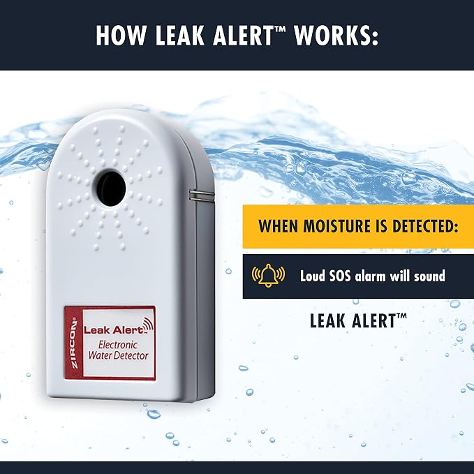 Zircon Leak Alert Water Leak Detector & Flood Sensor Alarm/Water Leak Sensor - Image 5