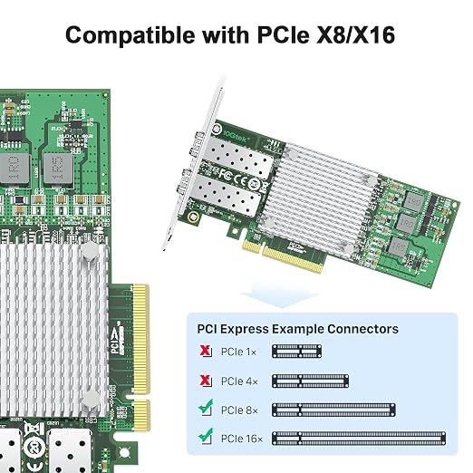 10Gtek 10Gb PCI-E NIC Network Card, - Image 2