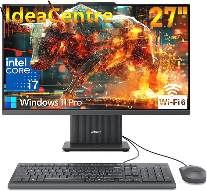 Lenovo IdeaCentre AIO 27" FHD All-in-One Desktop Computer, Intel Core i7-13620H 10-Core up to 4.9GHz, 16GB DDR5 RAM, 1TB SSD, WiFi 6, Bluetooth 5.2, HDMI, Webcam, Windows 11 Pro, Luna Grey by LENOVO