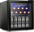 Antarctic Star 12 Bottle/48 Can Mini Fridge Cooler - Beverage Refrigerator Glass Door for Beer Soda Wine, Small Drink Dispenser Clear Front Removable for Home, Office Bar (1.3cu.ft) by AntarcticStar