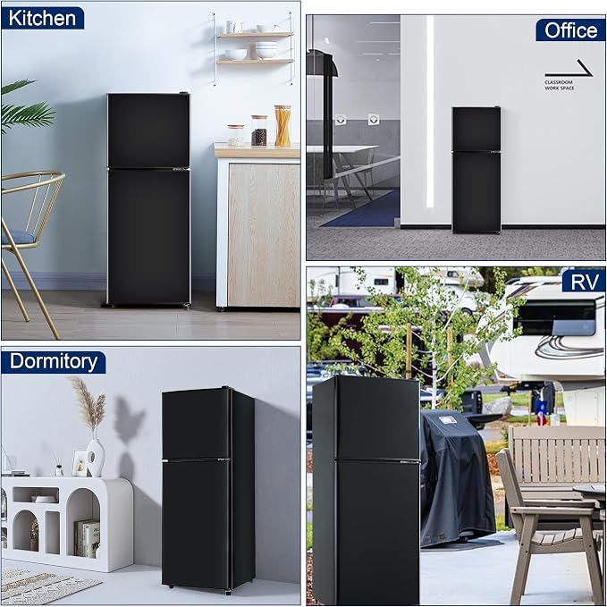 4.8 Cu. Ft. Refrigerator, Dorm Refrigerator with Freezer for Apartment, Kitchen, Office, RV Refrigerator with Adjustable Thermostat, Apartment Size Fridge with Freezer Black - Image 7