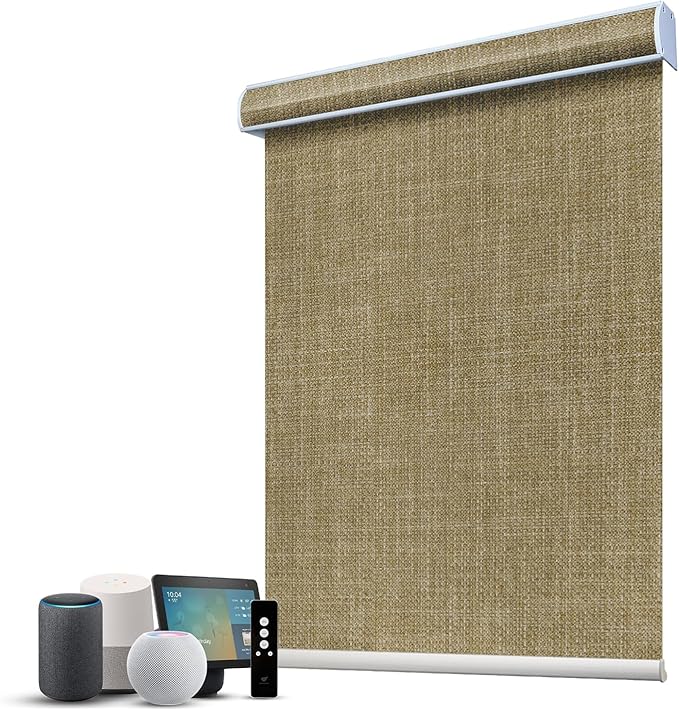 SmartWings Motorized 100% Blackout Shades Blinds, Custom Size, Cordless Window by SmartWings