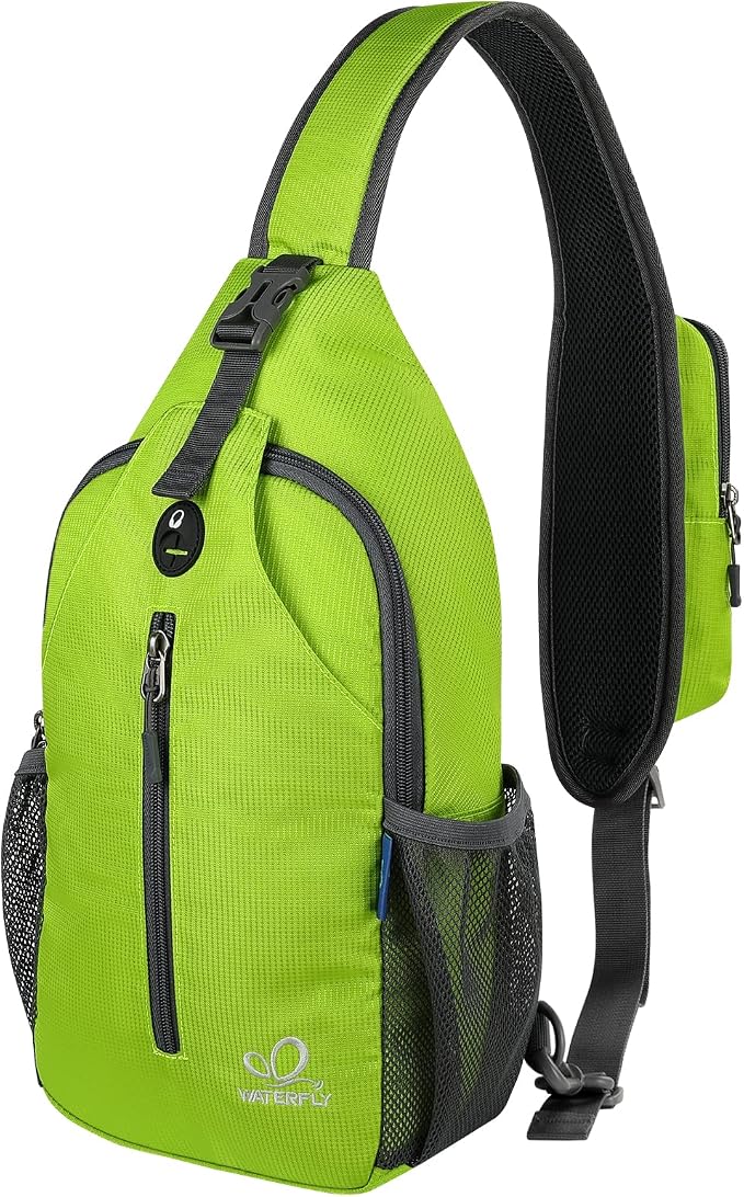 WATERFLY Crossbody Sling Backpack Sling Bag Travel Hiking Chest Bag Daypack by Waterfly