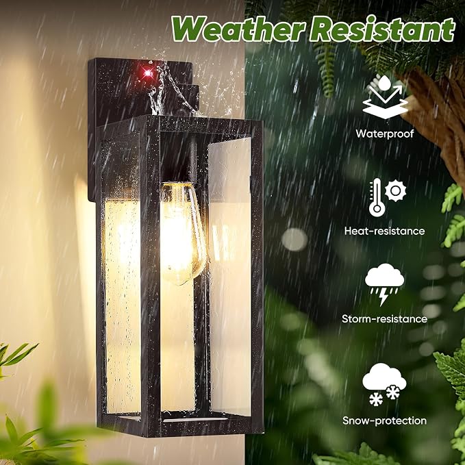 BesLowe Upgraded Motion Sensor Outdoor Wall Lights, 15” Dusk to Dawn Porch - Image 4
