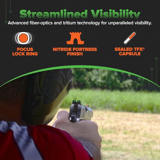Truglo TFX PRO Handgun Sight, Glowing Shock Proof Tritium and Fiber Optic Night - Image 3