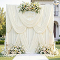 60ft x 12ft Wrinkle Free Ivory Backdrop Curtains by CO-AVE