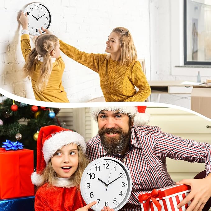 Inbagi 8 Pcs Wall Clock Large Silent Battery Operated Wall Clocks Modern Non - Image 4