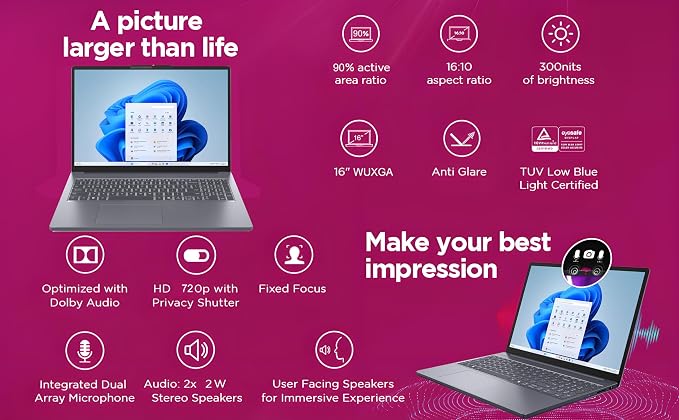 Lenovo Business Laptop, 16GB RAM, 512GB SSD, i5-13420H | High-Compute H-Series CPU, 16" FHD+, Win 11, for Power Users & Professionals - Image 3