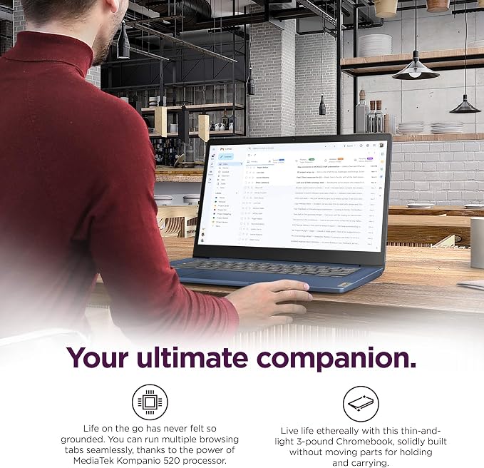 Lenovo Chromebook 14 Laptop (14" FHD Touchscreen, 8-Core 2.0GHz Processor, 4GB RAM, 128GB (64GB eMMC + 64GB SD Card)) Anti-Glare, Webcam, 13-Hr Long Battery Life, IST HUB, Chrome OS w/Google AI | 128GB Storage (64GB eMMC + 64GB SD Card), FHD, Anti-Glar... - Image 6