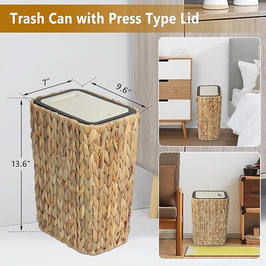 Trongee Boho Trash Can with Lid - Image 2