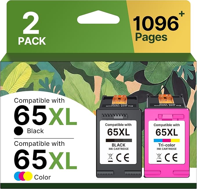 65XL Ink Cartridges Black/Color Combo Pack High-Yield Replacement by Adoccur